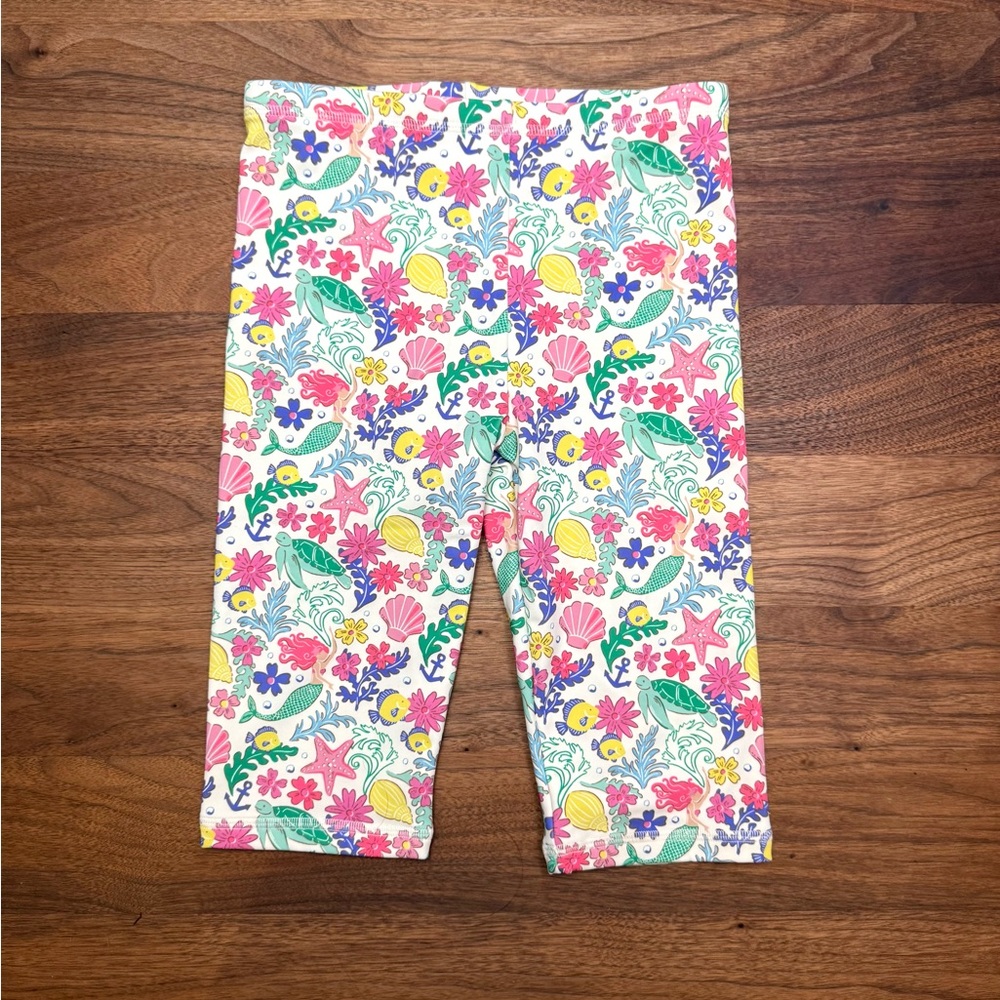 NEW Mini Boden Mermaid Ocean Swimsuit Sun Safe Rash Guard Shorts 7-8Y